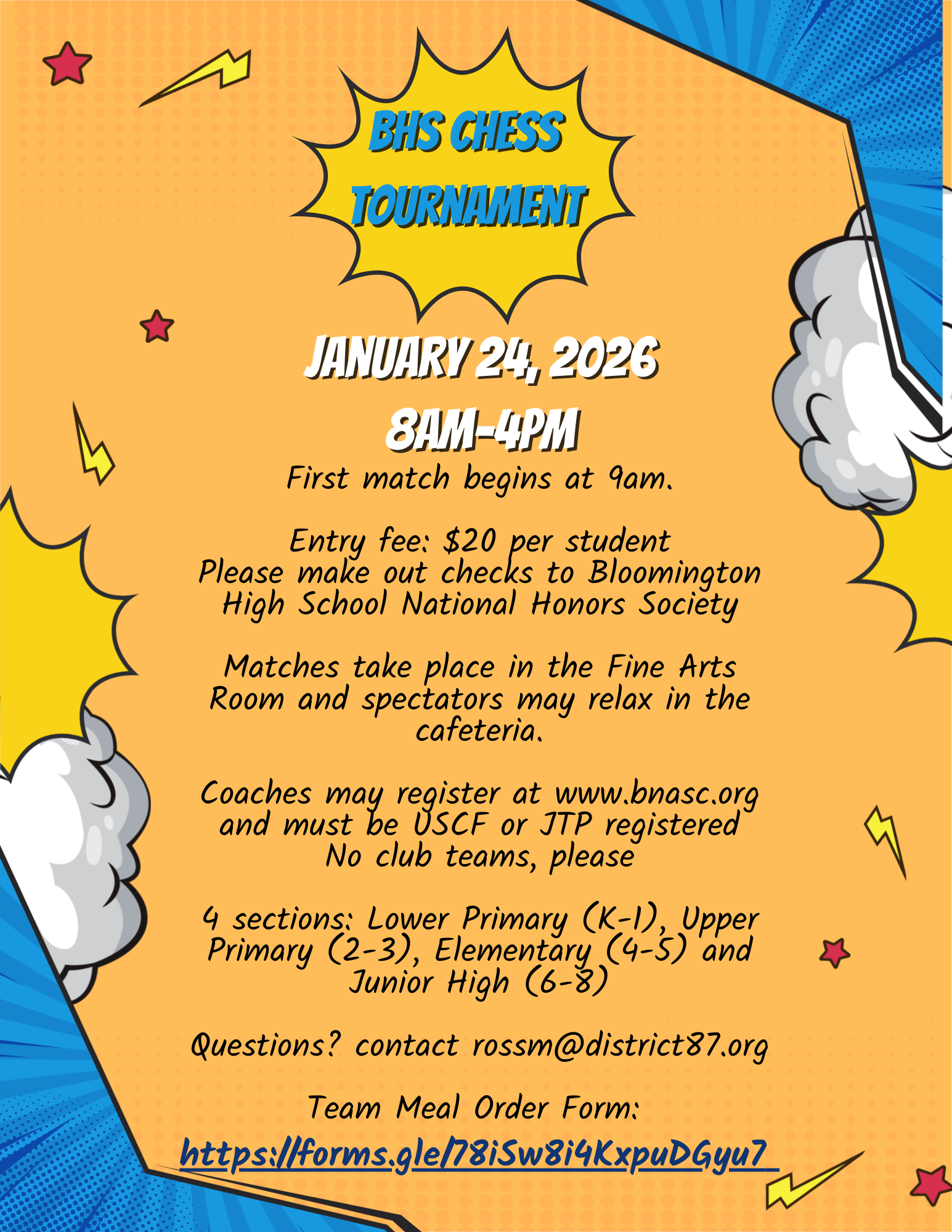 2026 BHS Chess Tournament Flyer2